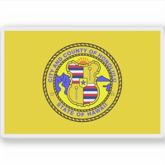 Vlag van Honolulu, Hawaii_(1969-1981, 1985-1994) Sticker (Voorkant)