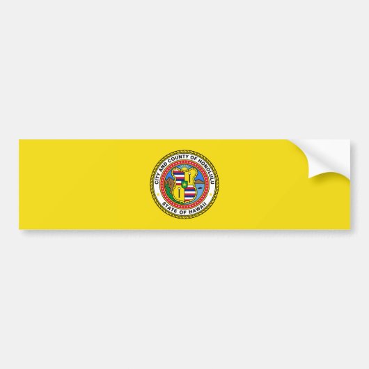Vlag van Honolulu (Hawaii) Bumpersticker (Voorkant)