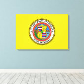 Vlag van Honolulu (Hawaii) Canvas Afdruk (Insitu (Houten vloer))