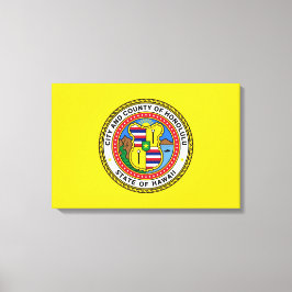 Vlag van Honolulu (Hawaii) Canvas Afdruk