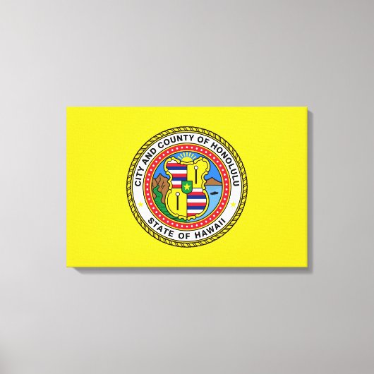 Vlag van Honolulu (Hawaii) Canvas Afdruk (Voorkant)