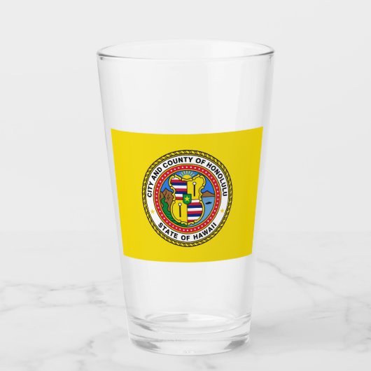 Vlag van Honolulu (Hawaii) Glas (Voorkant)
