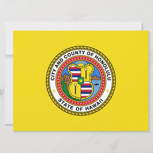 Vlag van Honolulu (Hawaii) Kaart (Voorkant)