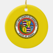 Vlag van Honolulu (Hawaii) Keramisch Ornament (Achterkant)