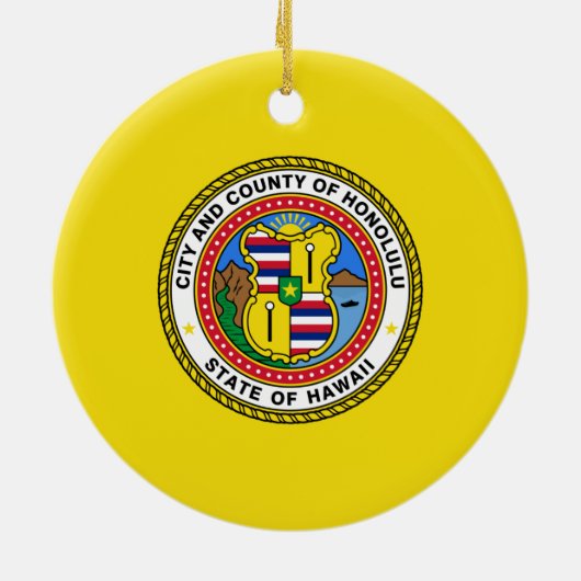 Vlag van Honolulu (Hawaii) Keramisch Ornament (Achterkant)