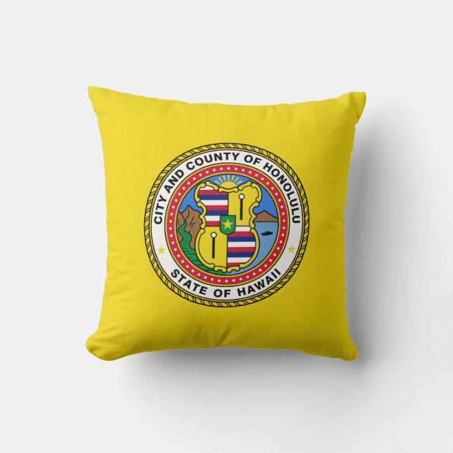 Vlag van Honolulu (Hawaii) Kussen (Voorkant)