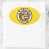 Vlag van Honolulu, Hawaii Ovale Sticker (Tas)