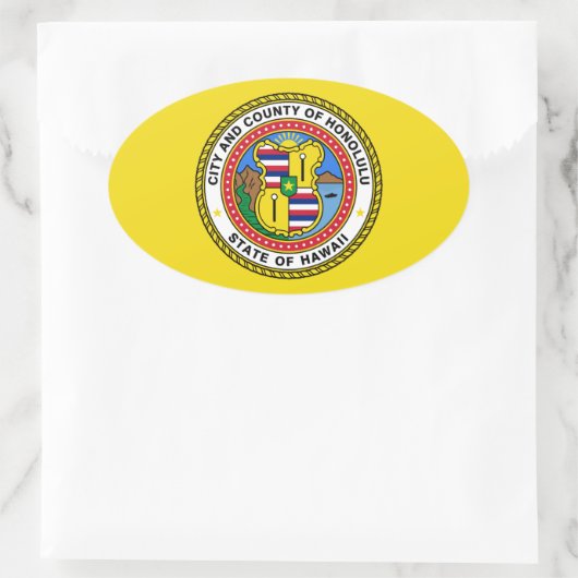 Vlag van Honolulu, Hawaii Ovale Sticker (Tas)