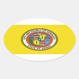 Vlag van Honolulu, Hawaii Ovale Sticker