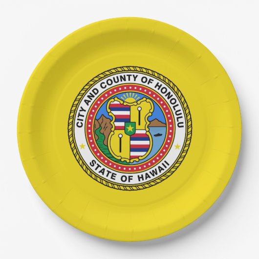 Vlag van Honolulu (Hawaii) Papieren Bordje (Voorkant)