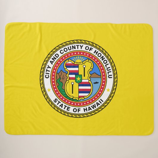 Vlag van Honolulu (Hawaii) Sherpa Deken (Voorkant (horizontaal))