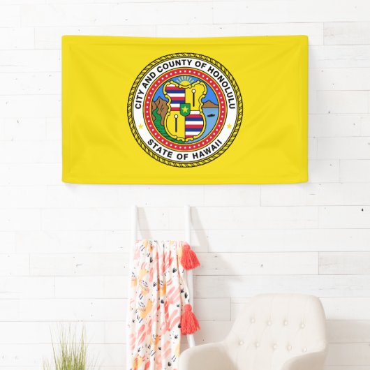 Vlag van Honolulu (Hawaii) Spandoek (Insitu)