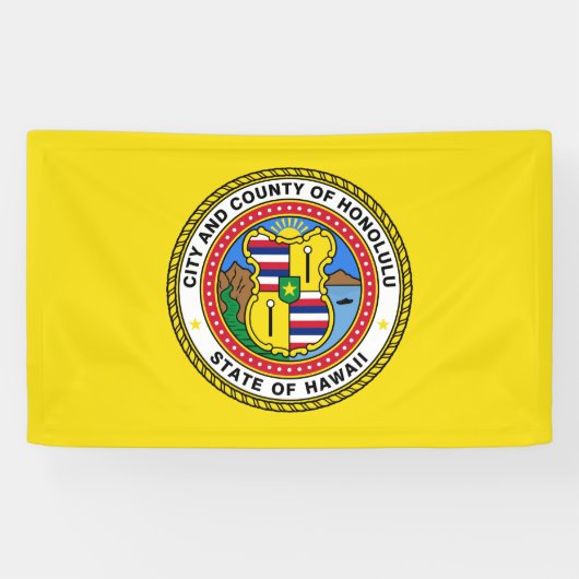 Vlag van Honolulu (Hawaii) Spandoek (Horizontaal)