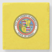 Vlag van Honolulu (Hawaii) Stenen Onderzetter (Voorkant)