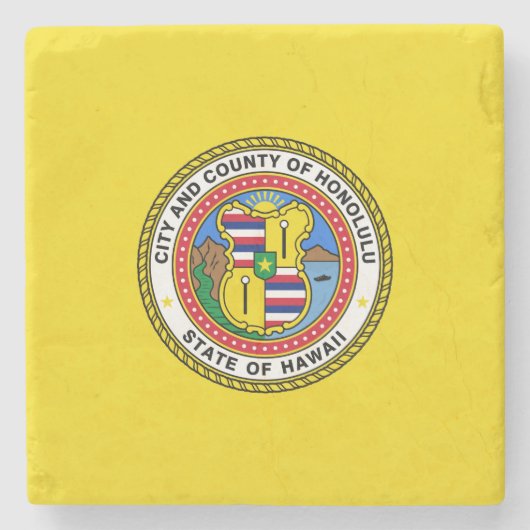 Vlag van Honolulu (Hawaii) Stenen Onderzetter (Voorkant)