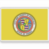 Vlag van Honolulu, Hawaii Sticker (Voorkant)