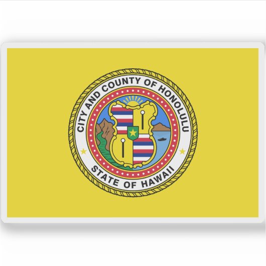 Vlag van Honolulu, Hawaii Sticker (Voorkant)