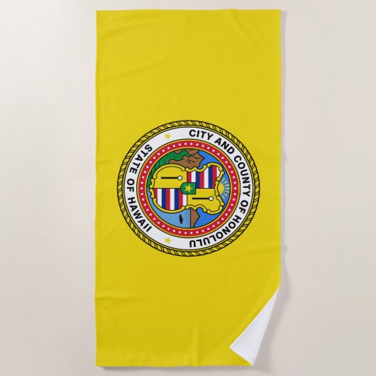 Vlag van Honolulu (Hawaii) Strandlaken (Voorkant)