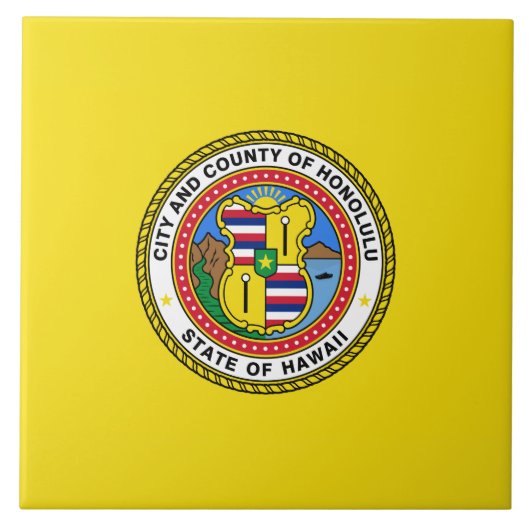 Vlag van Honolulu (Hawaii) Tegeltje (Voorkant)