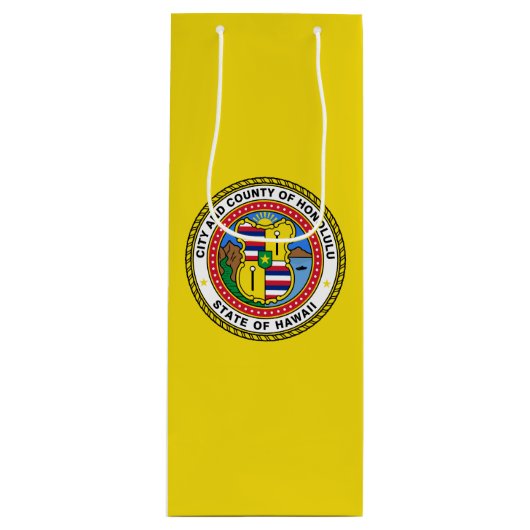 Vlag van Honolulu, Hawaii Wine Gift Bag Wijn Cadeautas (Voorkant)
