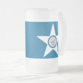 Vlag van Houston, Texas Frosted Glass Beer Matglas Bierpul (Voorkant rechts)