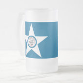 Vlag van Houston, Texas Frosted Glass Beer Matglas Bierpul (Voorkant links)