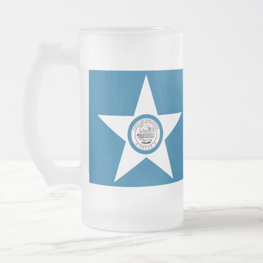 Vlag van Houston, Texas Frosted Glass Beer Matglas Bierpul (Links)