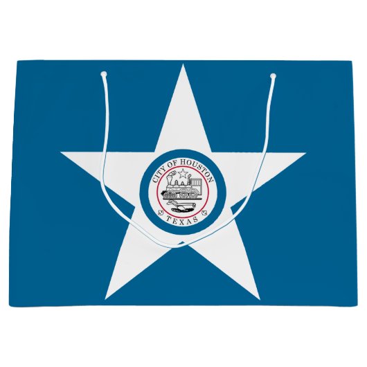 Vlag van Houston, Texas Large Gift Bag Groot Cadeauzakje (Voorkant)