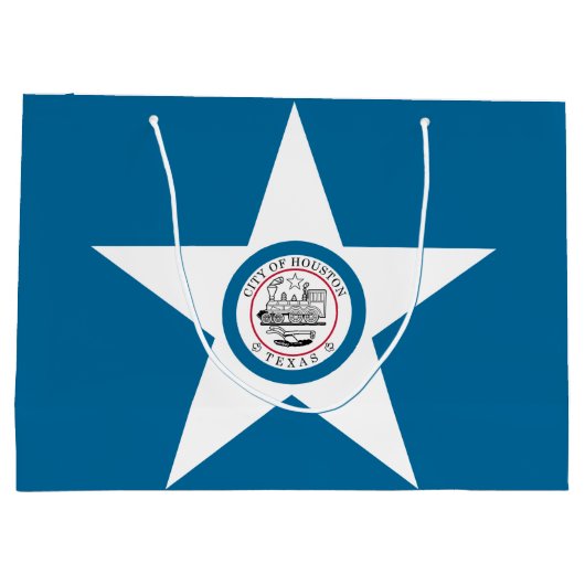 Vlag van Houston, Texas Large Gift Bag Groot Cadeauzakje (Achterkant)