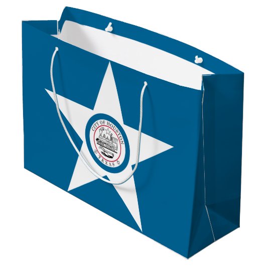 Vlag van Houston, Texas Large Gift Bag Groot Cadeauzakje (Achterkant Gekanteld)