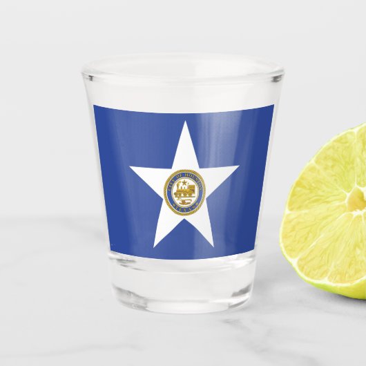 Vlag van Houston (Texas) Shot Glas (Voorkant)