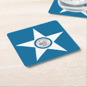 Vlag van Houston, Texas Square Paper Coaste Kartonnen Onderzetters (Schuin)