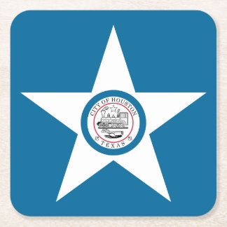 Vlag van Houston, Texas Square Paper Coaste Kartonnen Onderzetters