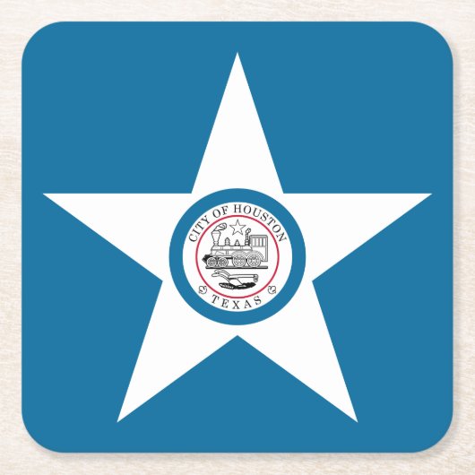 Vlag van Houston, Texas Square Paper Coaste Kartonnen Onderzetters (Voorkant)