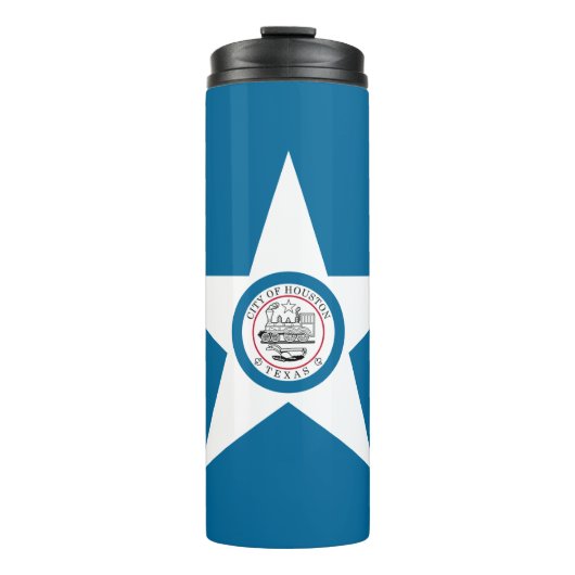 Vlag van Houston, Texas Thermal Tumbler Thermosbeker (Voorkant)