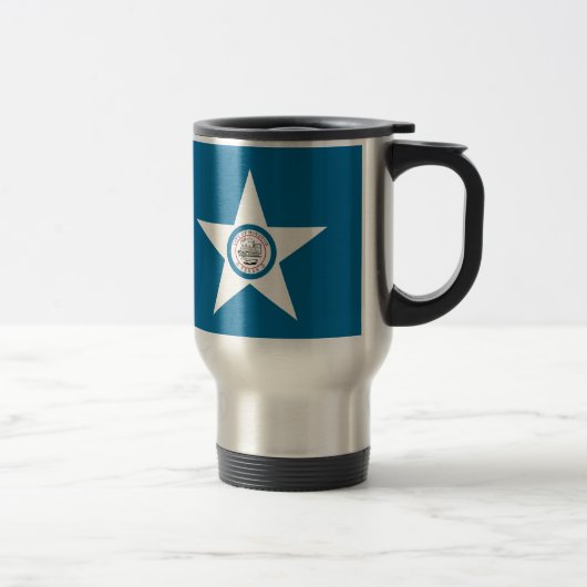 Vlag van Houston, Texas Travel Mug Reisbeker (Rechts)