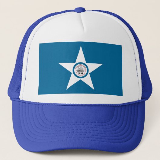 Vlag van Houston, Texas Trucker Hat Trucker Pet (Voorkant)