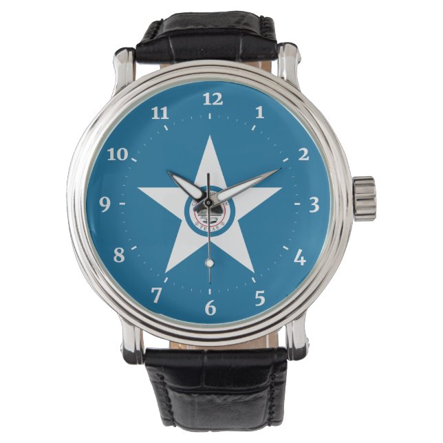 Vlag van Houston, Texas Watch Horloge (Voorkant)