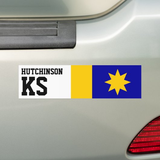 Vlag van Hutchinson, Kansas Bumpersticker (Op auto)
