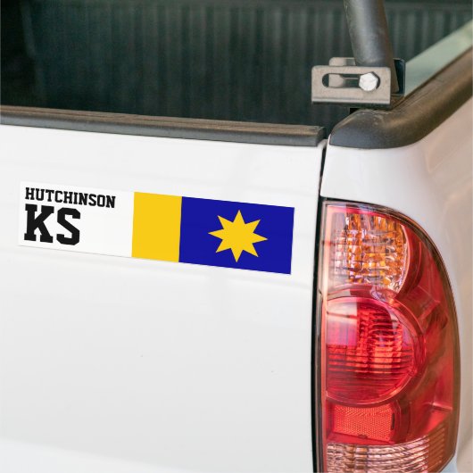 Vlag van Hutchinson, Kansas Bumpersticker (Op Truck)