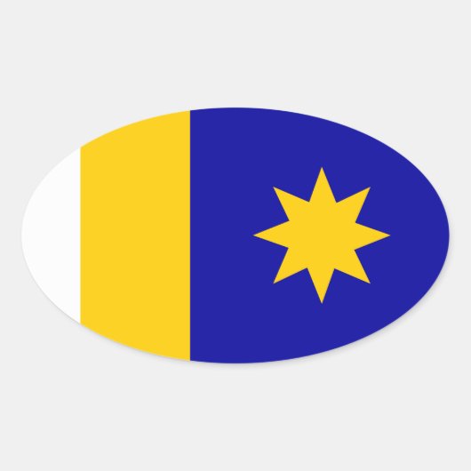 Vlag van Hutchinson, Kansas Ovale Sticker (Voorkant)