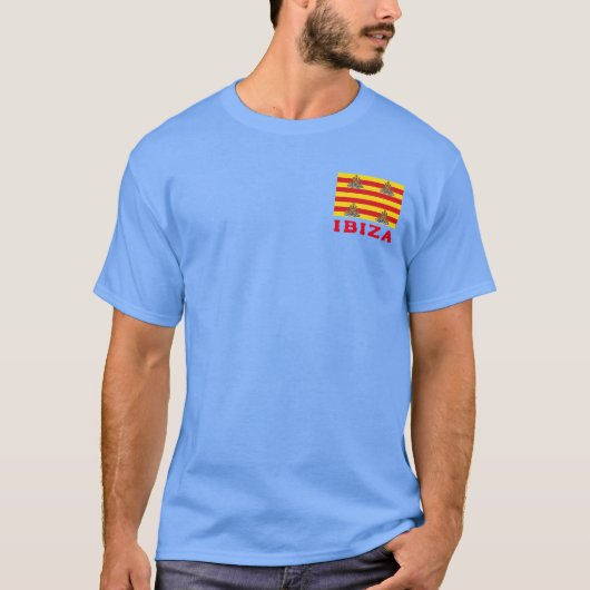 Vlag van Ibiza, SPANJE T-shirt (Voorkant)