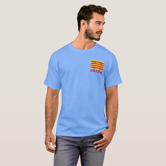 Vlag van Ibiza, SPANJE T-shirt (Voorkant volledig)