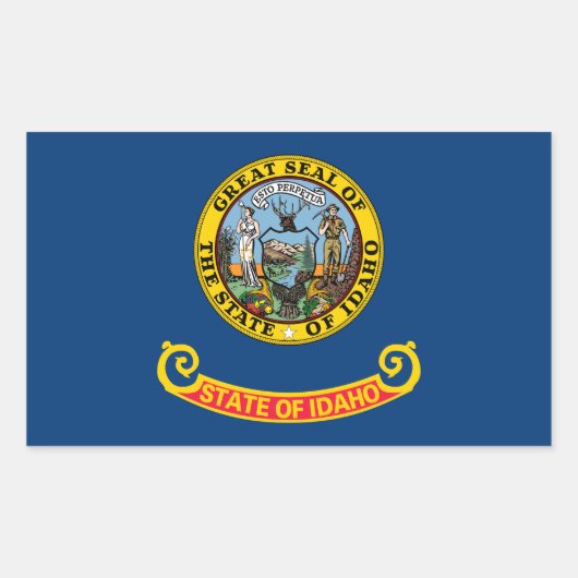 Vlag van Idaho Rechthoekige Sticker (Voorkant)