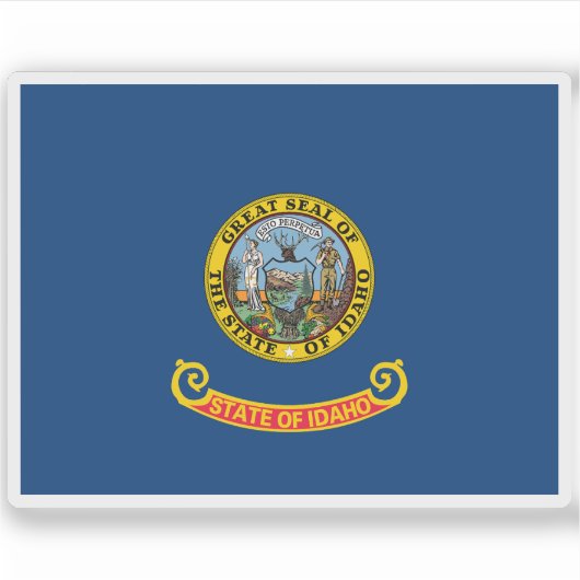 Vlag van Idaho Sticker (Voorkant)
