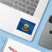 Vlag van Idaho Sticker (Laptop met iPhone)