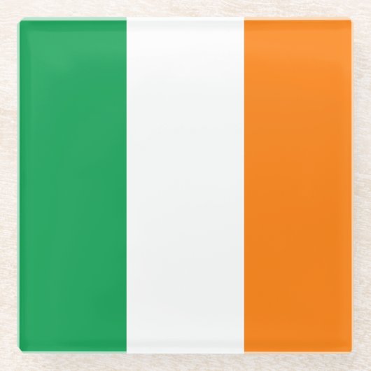 Vlag van Ierland Glazen Onderzetter (Voorkant)
