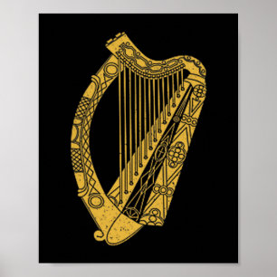 Vlag van Ierland Harp Vlag Ierse Harp Symbool  Poster