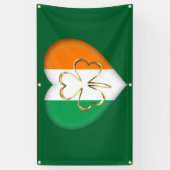 Vlag van Ierland Hart met Shamrock St. Patrick Spandoek (Verticaal)