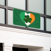 Vlag van Ierland Hart met Shamrock St. Patrick Spandoek (Buitenkant Gebouw)